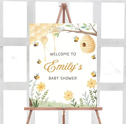 Vista 32 de Letrero de bienvenida para baby shower, personalizado, tema de dinosaurio para eclosionar, varios tamaños