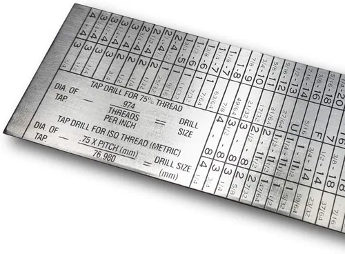 Vista 4 de General Tools 715 Tabla de referencia de golpecitos y taladros