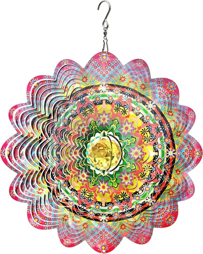 Vista 9 de FONMY - Molinillo de viento de acero inoxidable, regalo para decoración de jardín, interiores y exteriores, manualidades, adornos de 6 pulgadas Mds02