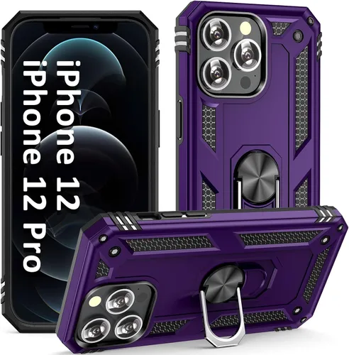 Vista 26 de ADDIT i Phone 12 Mini - Funda para iPhone 12 Mini, con anillo de soporte, soporte ajustable, grado militar, protección resistente, a prueba