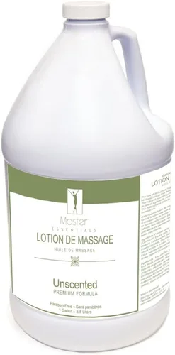 Vista 2 de Master Massage Loción de masaje sin perfume en botella de 1 galón.