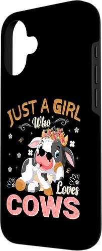 Vista 2 de Just A Girl Who Loves Cows Case for iPhone 16
