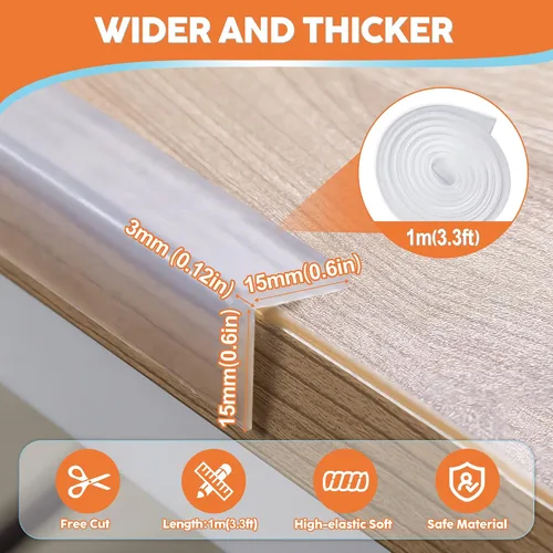 Vista 8 de Loiion Protector de bordes, 100% silicona, protectores de esquinas suaves para niños, adhesivo precintado, parachoques de seguridad para esquinas