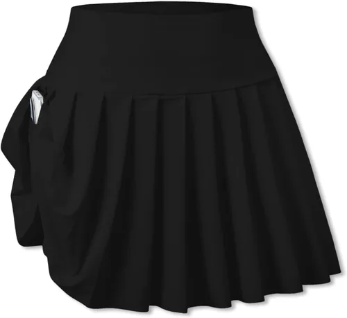 Vista 4 de SANGTREE Falda de Tenis Plisada para Mujer Falda Pantalón Atlética con Bolsillos Niñas Shorts de Entrenamiento de Pickleball de Cintura Alta