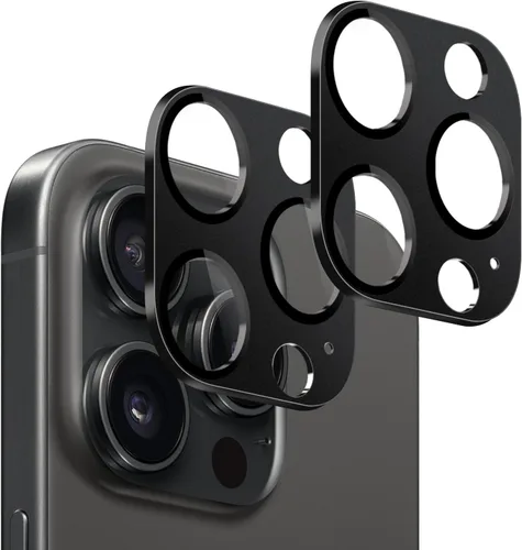 Vista 5 de SAHARA ZeroDamage ZD00049 - Protector de lente de cámara de vidrio flexible HD para iPhone 13 Pro y Pro Max (paquete de 2), color negro