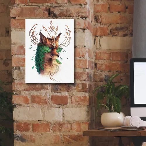 Vista 5 de Epic Graffiti 'Fox Colored' por JoJoesArt, lienzo para pared, 12 x 16 pulgadas