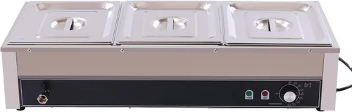 Vista 10 de Calentador de alimentos de acero inoxidable, juego de platos de bufé rectangular, estufa de buffet, juego de calentador de bufé para uso doméstico