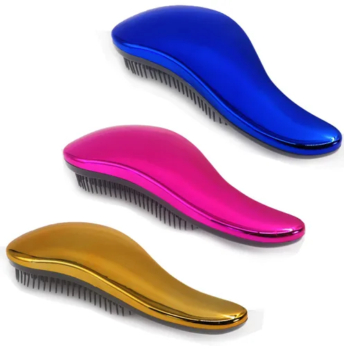 Vista 9 de 79STYLE 3 cepillos desenredantes para el cabello, sin enredos, para niños, sin nudos, sin dolor, desenredante para cabello fino y rizado