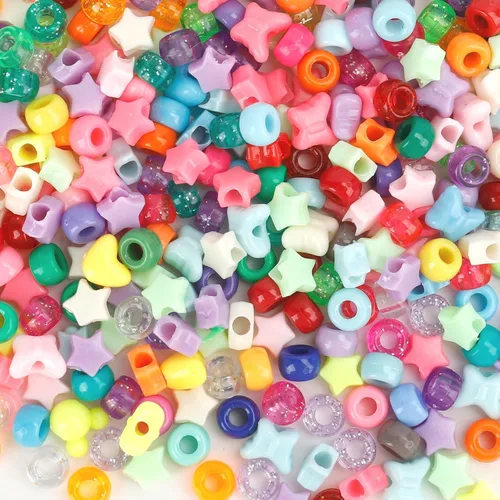 Vista 18 de Cuentas de poni, 4000 unidades, cuentas para pulseras, cuentas para el cabello, cuentas para hacer joyas, cuentas de plástico para manualidades
