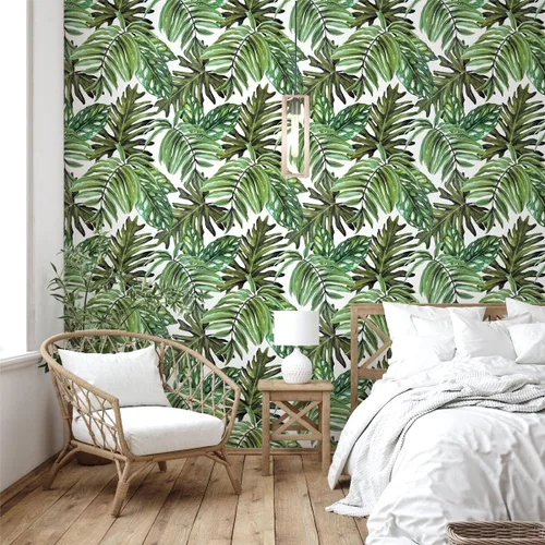 Vista 8 de Papel Tapiz Tropical Despegar y Pegar Papel de Contacto de Selva 17.7 pulgadas x 118.1 pulgadas Papel de Contacto de Hoja de Palma Despegar y Pegar