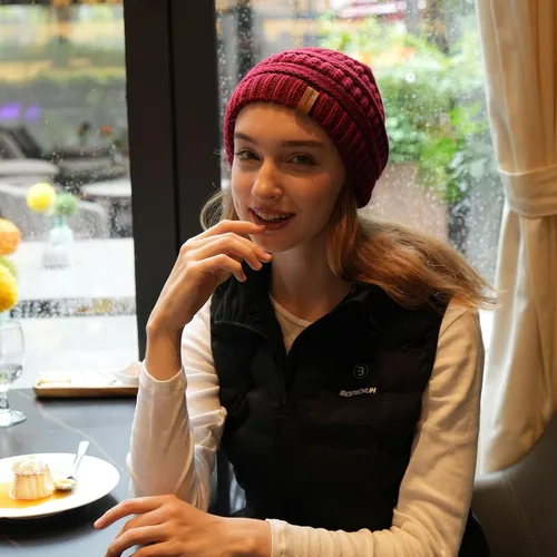 Vista 6 de Gorro de invierno unisex, regalos para mujeres y hombres, gorro de calavera de punto a rayas