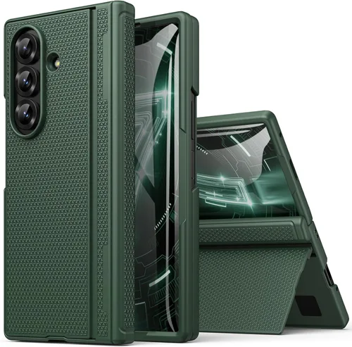 Vista 18 de BXYJY for Samsung Galaxy Z Fold 7 Case with Stand, Hinge Protection, Black