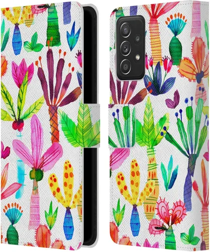 Vista 56 de Head Case Designs Officially Licensed Ninola Brushstrokes Black Summer Patterns Leather Wallet Case Compatible with Samsung Galaxy A07 4G