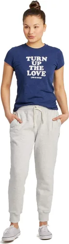 Vista 2 de Life is Good Simply True Jogger para mujer, gris claro