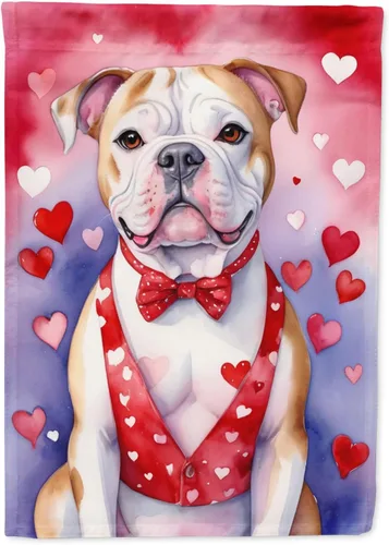Vista 50 de Caroline's Treasures DAC5252GF Affenpinscher - Bandera de jardín con texto en inglés "My Valentine", bandera decorativa para patio exterior, patio