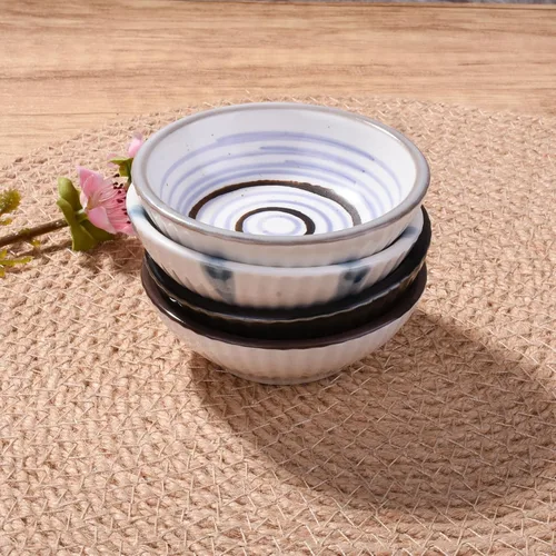 Vista 7 de Plato pequeño de salsa de soja, plato de sabor de cerámica, plato de sushi de estilo japonés, plato de salsa de 4 piezas