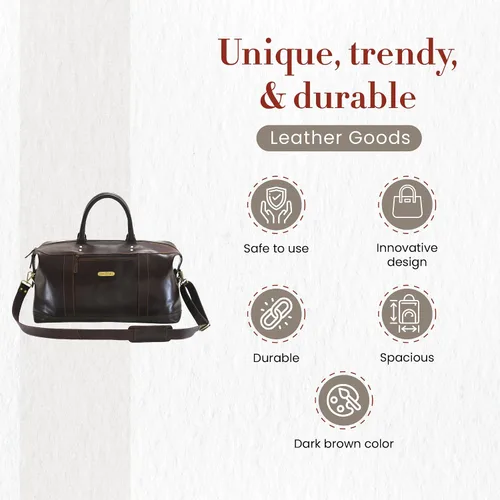 Vista 7 de Style N Craft Overnight, Contemporary Weekend Travel Leather Duffle Bag