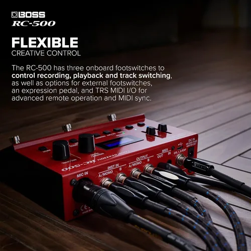 Vista 12 de BOSS RC-500 Loop Station Looper Avanzado de Dos Pistas con Mezcla Integrada y Opciones de Control Profundo Calidad de Sonido Líder en su Clase