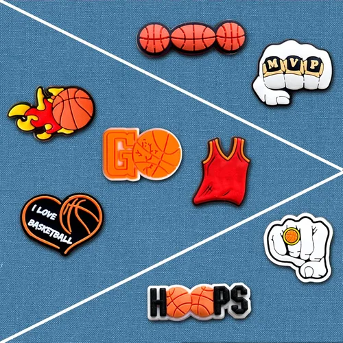 Vista 4 de Dijes deportivos para zapatos de pelota para croc zueco diferentes sandalias a juego, pulseras y pulseras, dijes para zapatos de béisbol