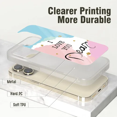Vista 2 de Fundas de teléfono Love para mujeres aplicables a iPhone 11, 12, 13, 14 Pro Max Plus Mini, Samsung Galaxy S20 S21 S22 S23 (azul rosa te amo)
