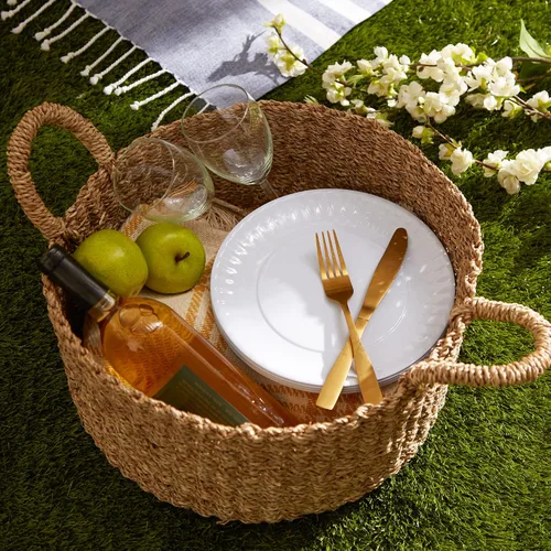Vista 6 de DII Plato redondo de melamina reutilizable de 9 pulgadas para fiesta o picnic, juego de 12, blanco