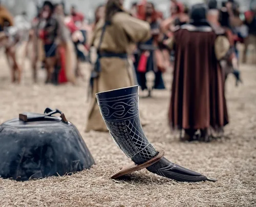 Vista 3 de Taza de cuerno vikingo, jarra hecha a mano de estilo nórdico con soporte, auténtica taza medieval de Ale, ideal para festivales renacentistas