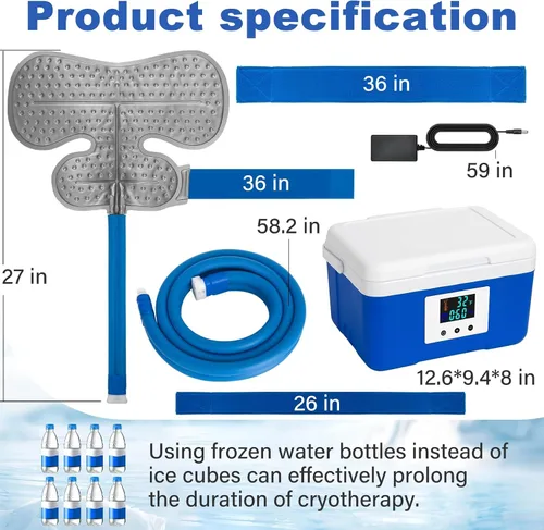 Vista 7 de Máquina de Hielo para Hombro Después de Recuperación de Cirugía, Sistema de Crioterapia Doméstica de 9 Quarts con Temporizador y Circulador