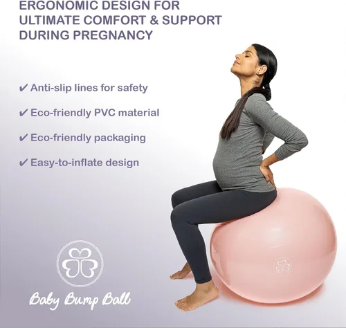 Vista 6 de Pelota de parto Baby Bump para embarazo y parto Bola de maternidad, yoga, pilates y ejercicio Diseño antiestallido y antideslizante