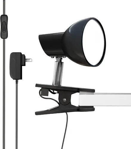 Vista 8 de Lámpara LED con clip, luz de escritorio súper brillante de 5 W, rotación de 330° con abrazadera en el escritorio/mesa/cabecero de cama/armario, Azul