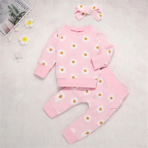 Vista 3 de Easisim Conjunto de ropa para bebé recién nacido con zapatos, sudaderas de manga larga, pantalones y diadema