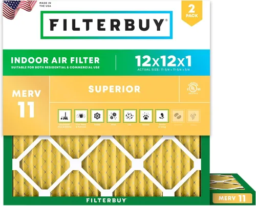 Vista 44 de Filterbuy Filtro de aire MERV 11 de 8 x 14 x 1 pulgadas para defensa de mascotas y alergias (paquete de 2), filtros electrostáticos plisados