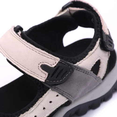 Vista 5 de Harssidanzar Sandalias de cuero para mujer, sandalias para exteriores, sandalias de senderismo, sandalias casuales para caminar, sandalias de playa