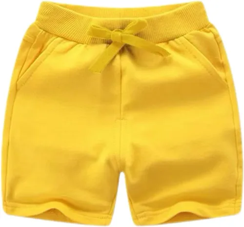 Vista 4 de Paquete de 2 pantalones cortos deportivos de punto de verano para niños y niñas, pantalones cortos suaves casuales para bebés