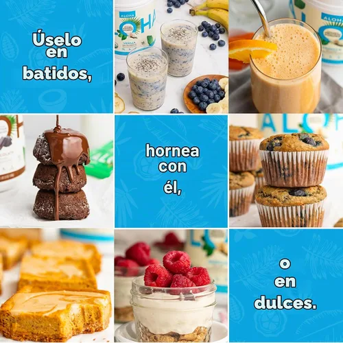 Vista 5 de ALOHA Proteína en polvo orgánica a base de plantas, sin stevia, vainilla, 19.6 onzas, 15 porciones El embalaje puede variar