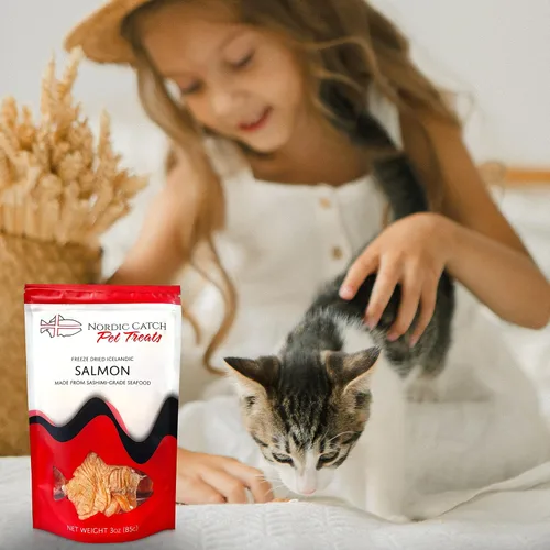 Vista 4 de Nordic Catch Golosinas de pescado liofilizado para mascotas de Islandia – Bocadillos puros de mariscos naturales para perros, gatos y otras mascotas