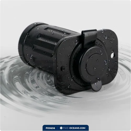 Vista 5 de Five Oceans Enchufe de alimentación USB de doble puerto impermeable marino, 12 voltios - 24 voltios, plástico ABS estabilizado UV, fácil