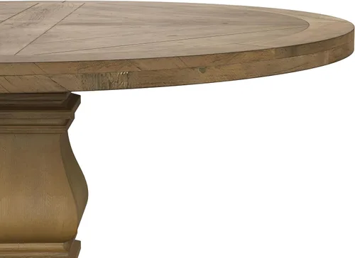 Vista 7 de Coaster Home Furnishings - Florence - Mesa de comedor de pie de granja redonda de madera de pino estilo rústico con patas curvas - Comedor y cocina