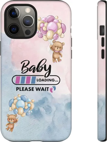 Vista 45 de Cute Baby Loading Phone Case for iPhone Models and Variants - Sweet Maternity Phone Cover for Pregnancy Reveal or Baby Shower