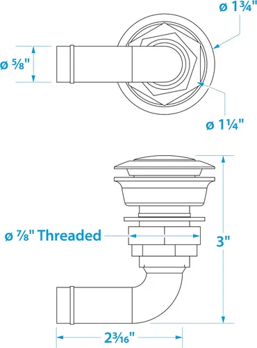 Vista 5 de Seachoice Ventilación de combustible de montaje empotrado de acero inoxidable 23061 de 90°, resistente a la corrosión, requiere orificio de 1-3/8
