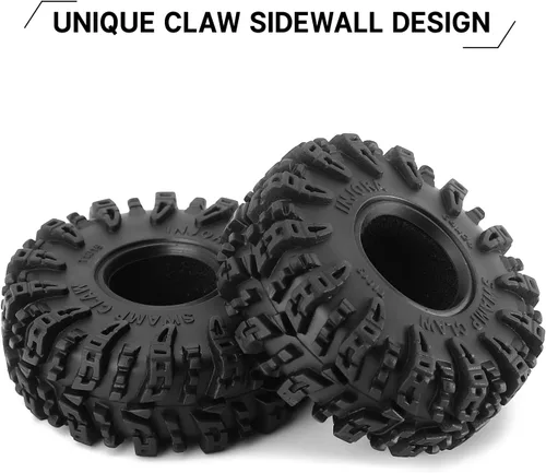 Vista 4 de INJORA Neumáticos 1.0 - Neumáticos S5 Swamp Claw para Terreno de Lodo para TRX4M AX24 Axial SCX24 FCX24 Auto RC Crawler 1/18 1/24, 64 * 24mm, T1019