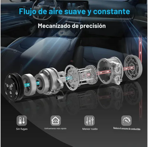 Vista 6 de Compresor de CA con embrague - Compatible con 68677 - Compatible con Toyota Tacoma 2.7L 4.0L 2005-2015