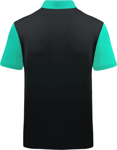 Vista 2 de ZITY Camisa de golf para hombre, manga corta, deportiva, absorbe la humedad, con estampado de rendimiento, camisa polo de golf para hombre, camiseta