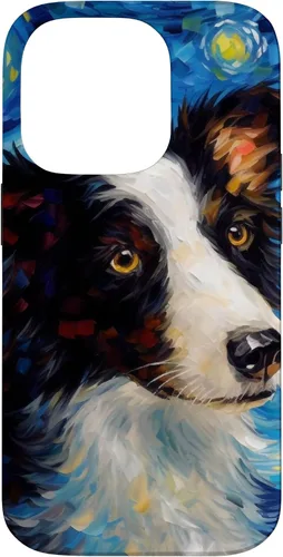 Vista 17 de iPhone 16 Border Collie Starry Night Van Gogh Border Collie Case
