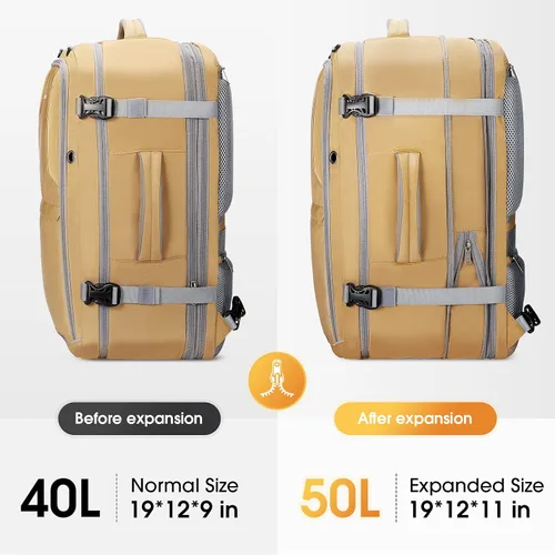 Vista 2 de Maelstrom Mochila de transporte de 40-50L, mochila de viaje grande para hombres y mujeres, mochila para laptop aprobada por la TSA de 17.3 pulgadas
