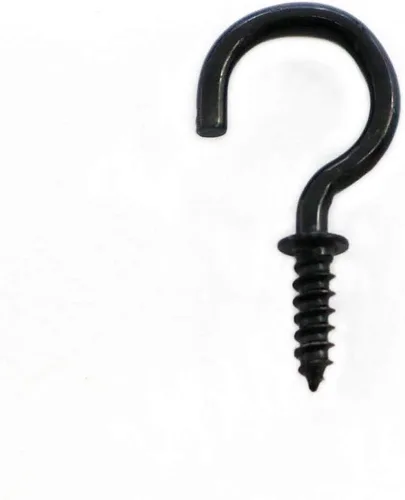 Vista 4 de 125 ganchos de techo con tornillo, ganchos de rosca negros de 3/4 pulgadas