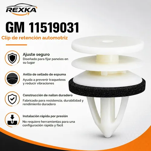 Vista 3 de Rexka 20 piezas para el clip de retención del panel de moldura de puerta GM 20PZAS