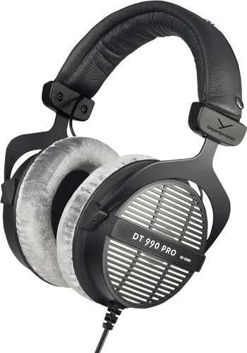 Vista 10 de beyerdynamic DT 990 Pro - Auriculares de diadema para monitor de estudio, sistema abierto, con cable (80 Ohmios, negro edición limitada)