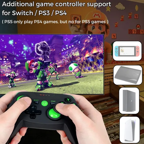 Vista 5 de Wuzcon Wireless Controller for iPhone, Android, Windows, Mac, PS3&4, Switch. Xbox and DualShock Dual Bluetooth Gamepad for Mobile Phone xCloud