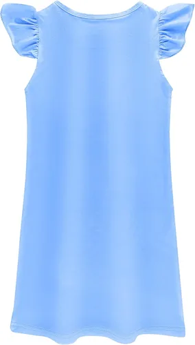 Vista 2 de Vestido de princesa para niñas pequeñas camisa de manga corta con volantes vestido para el hogar