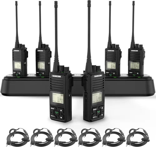 Vista 9 de SAMCOM Radios bidireccionales con micrófono de mano con altavoz, radio de 2 vías resistente de largo alcance, batería de 3000 mAh, micrófono